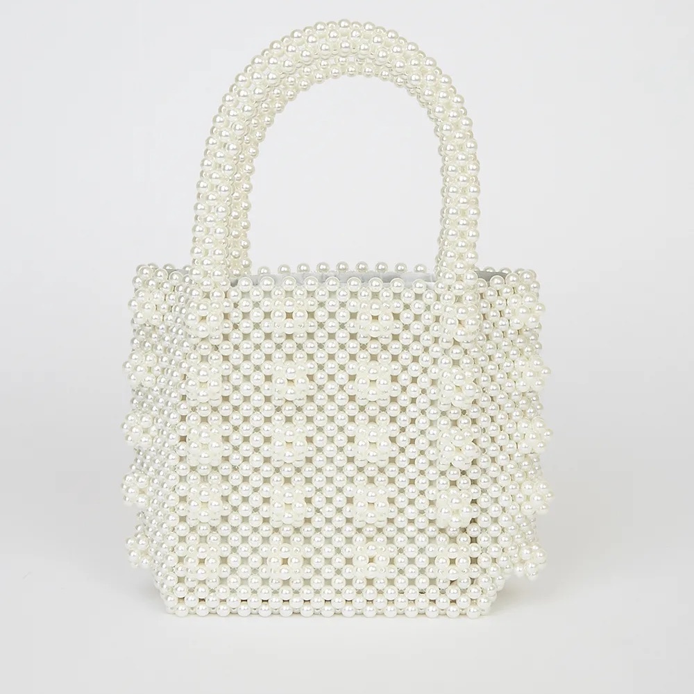 Lulus Mickey White Pearl Mini Handbag